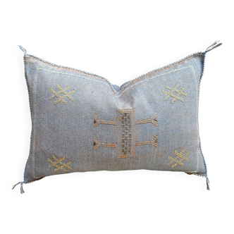 Moroccan Cactus Silk Pillow Cover: Berber Embroidered Cushion