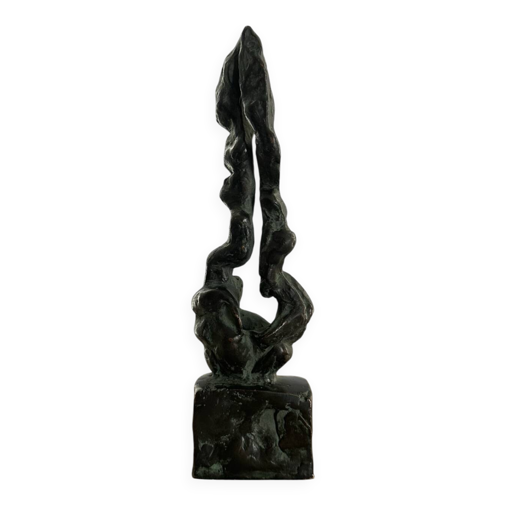 Sculpture abstraite en bronze du milieu du siècle