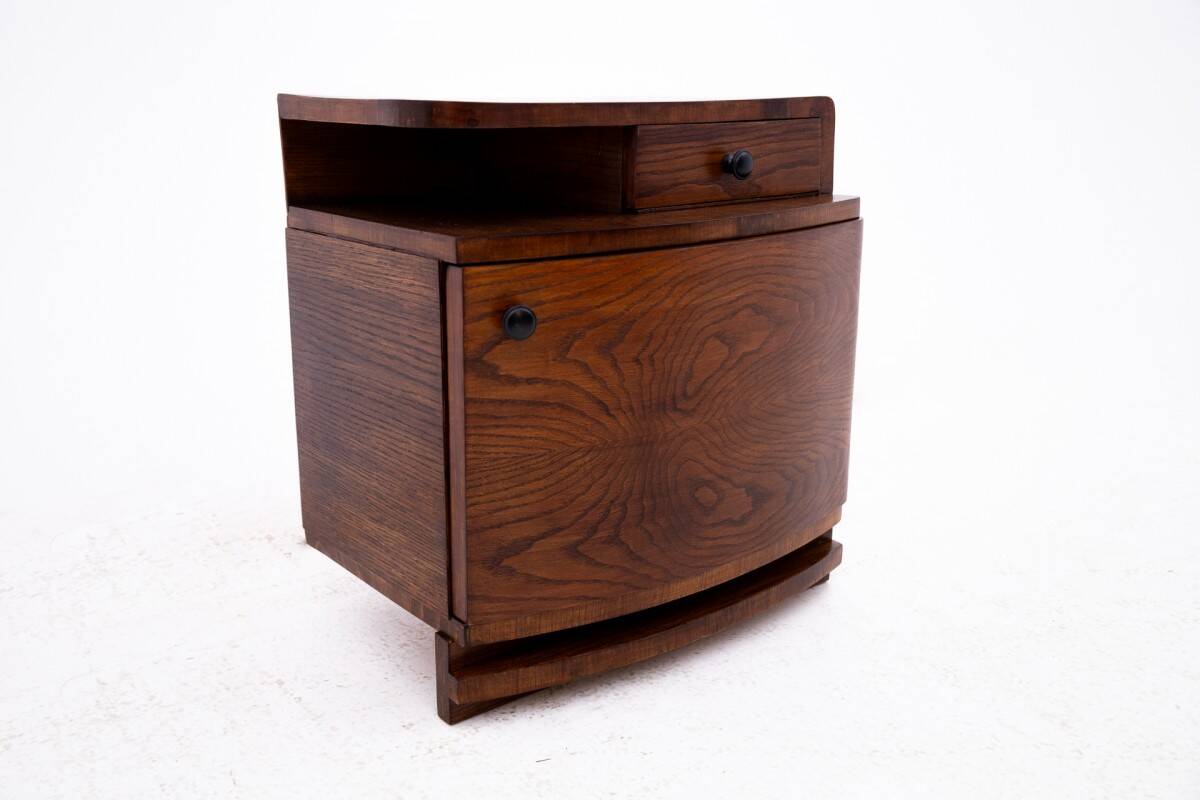 Art Deco bedside table, Poland, 1950s.