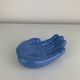 Blue ceramic hand dish, vintage