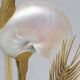Monumental crane or egret lamp post in gilded brass by Antonio Pavia