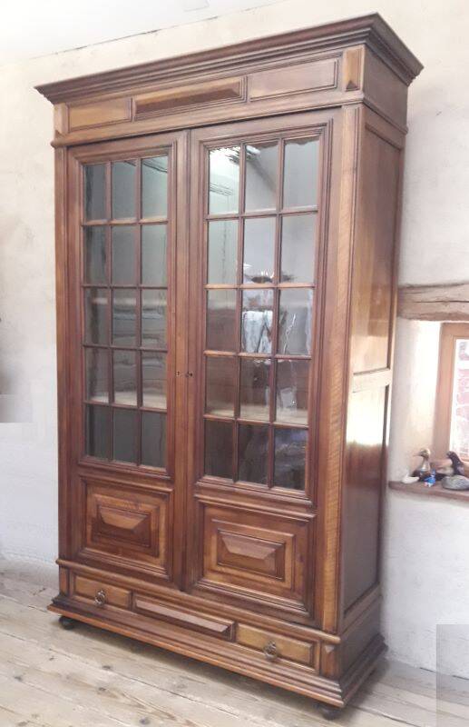 Walnut display cabinet 19th century H234cm