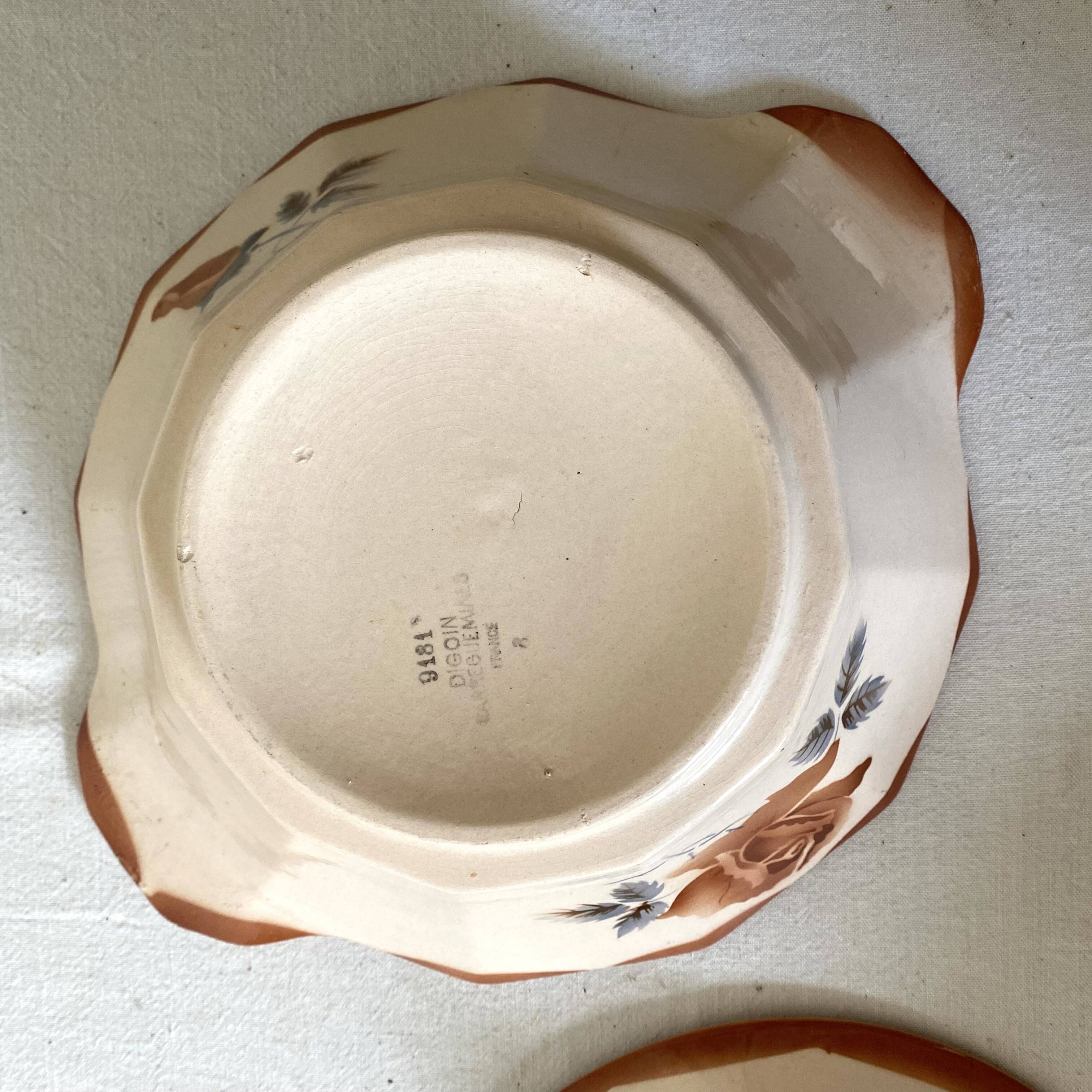 Pink Digoin soup tureens