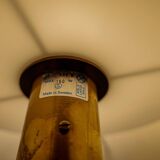 Modern mid-century brass and leather floor lamp Atelje Lyktan, Sweden