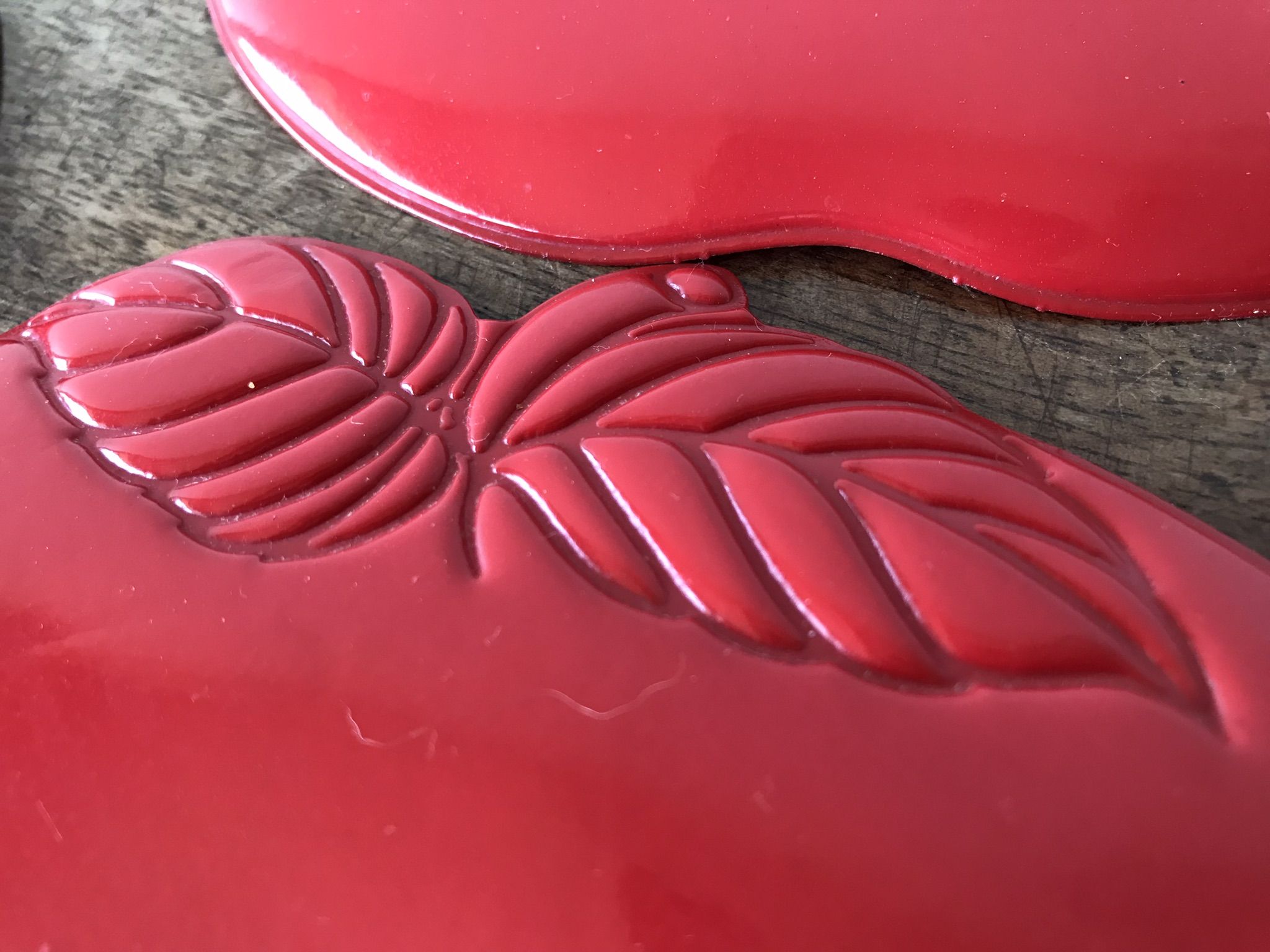 6 dessous de verre rouge vintage