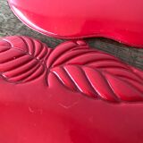 6 vintage red coasters