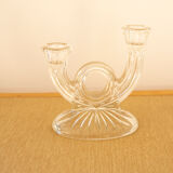 Bougeoir en verre transparent