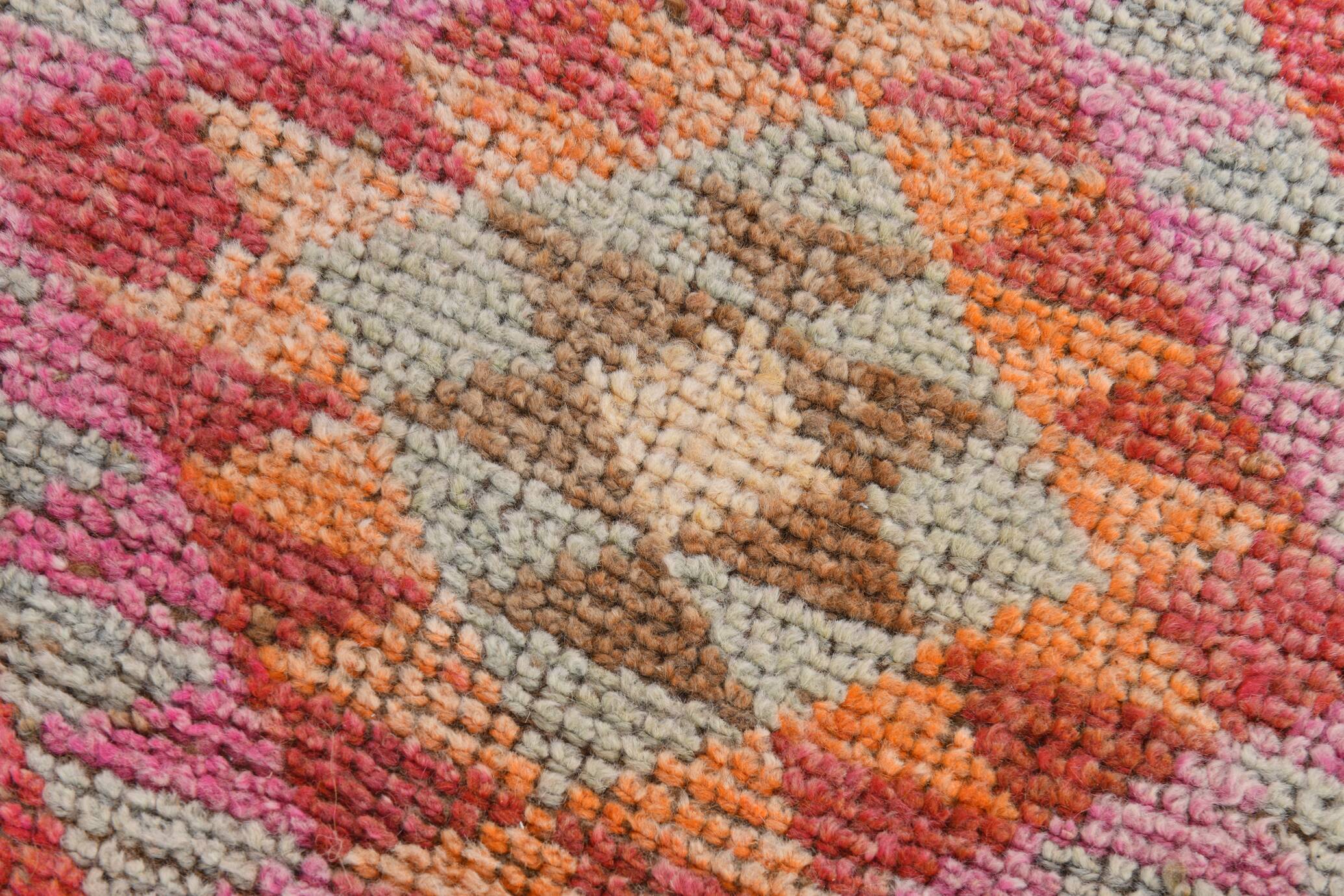 Red & Pink Oriental Vintage Runner Rug, 100x315Cm