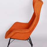 Fauteuils orange tchèques du milieu du siècle, années 1960