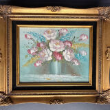 Tableau: oil on canvas - still life with flowers