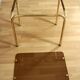 Brass side table with smoked glass plate - Vintage