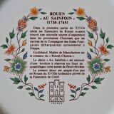 Gien earthenware plate "Rouen at Sainfoin"