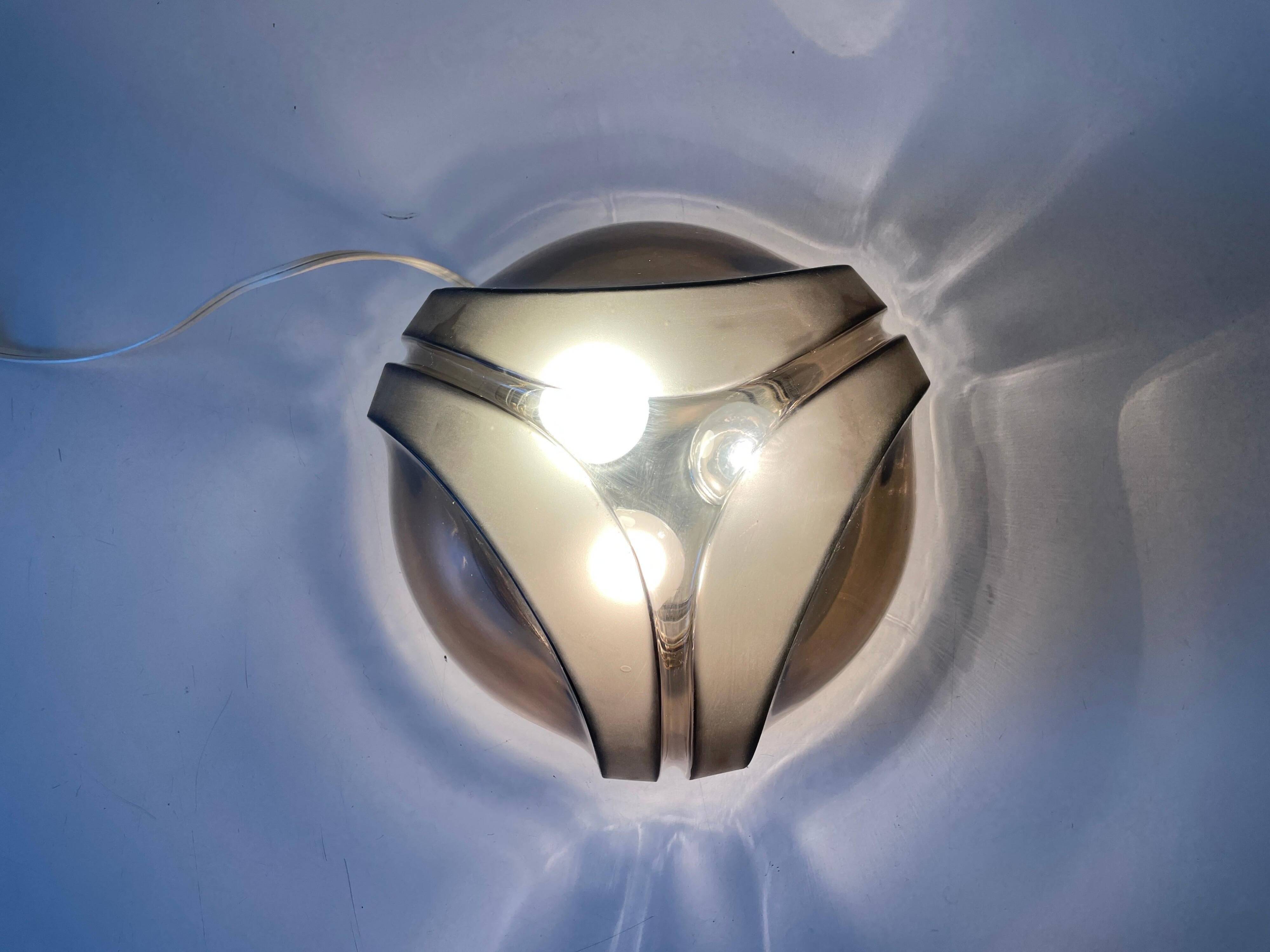 Wall lamp or flush mount in the shape of a dome by Hoffmeister Leuchten, 1960s, Germany.