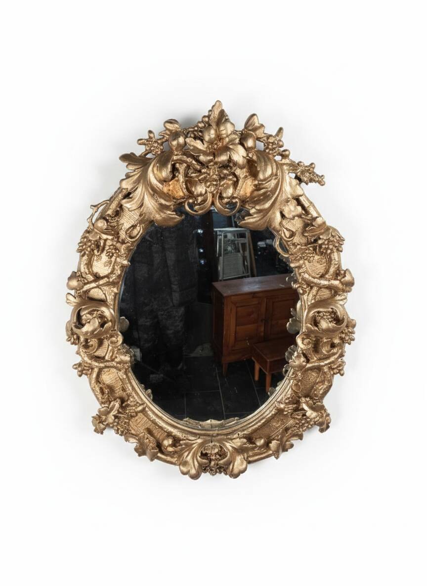 Louis XV rococo style gilded mirror, 130×100cm