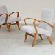 Pair of restored armchairs in large bouclette by Frantisek Jirak for Tatra 1960