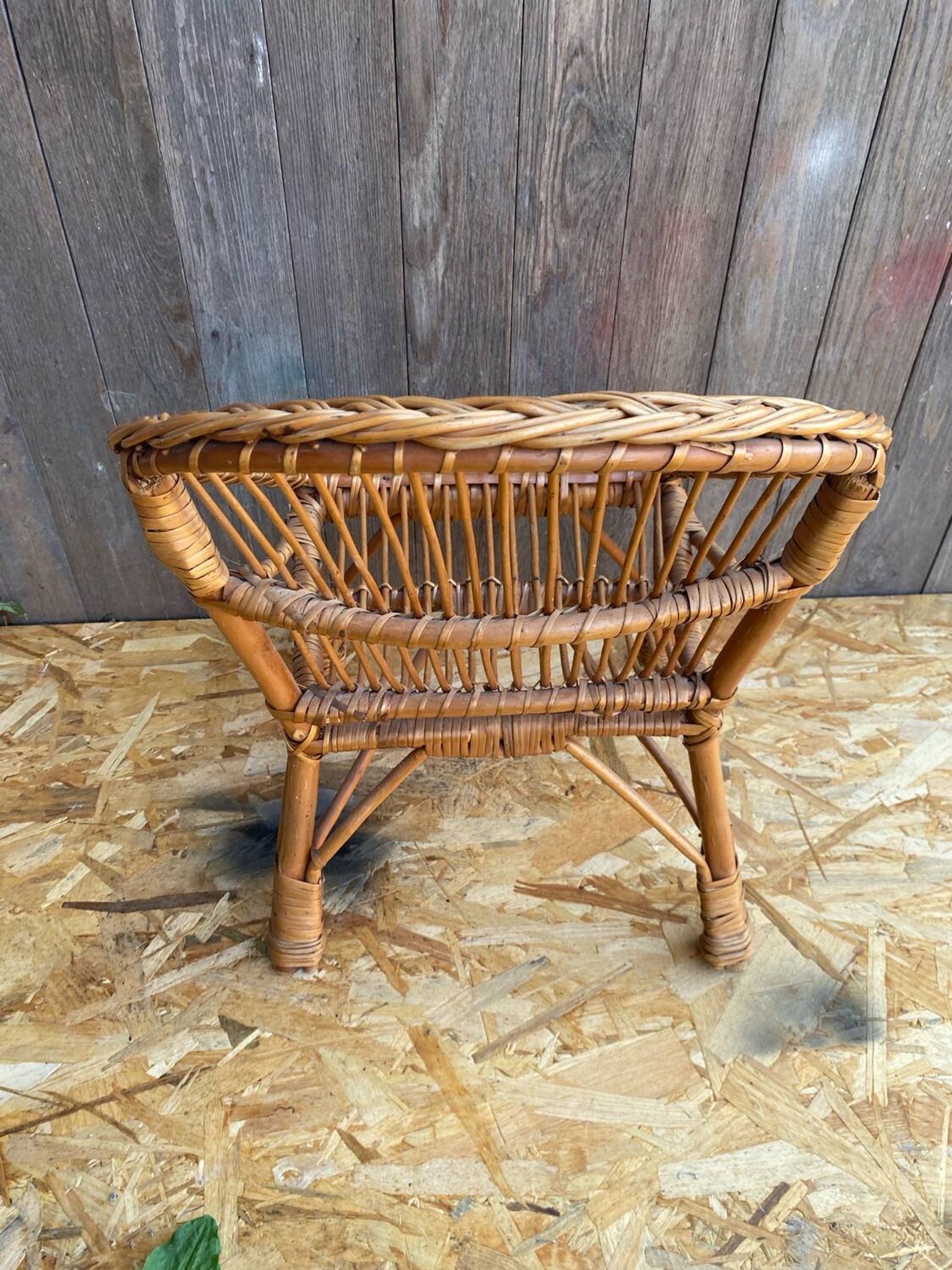 Fauteuil enfant en rotin, années 60