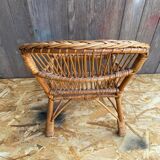 Children's Armchair Shell Antique Rattan 60s Vintage #C574
