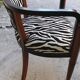 Art deco armchair with zebra tapestry