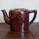 Vintage brown ceramic teapot