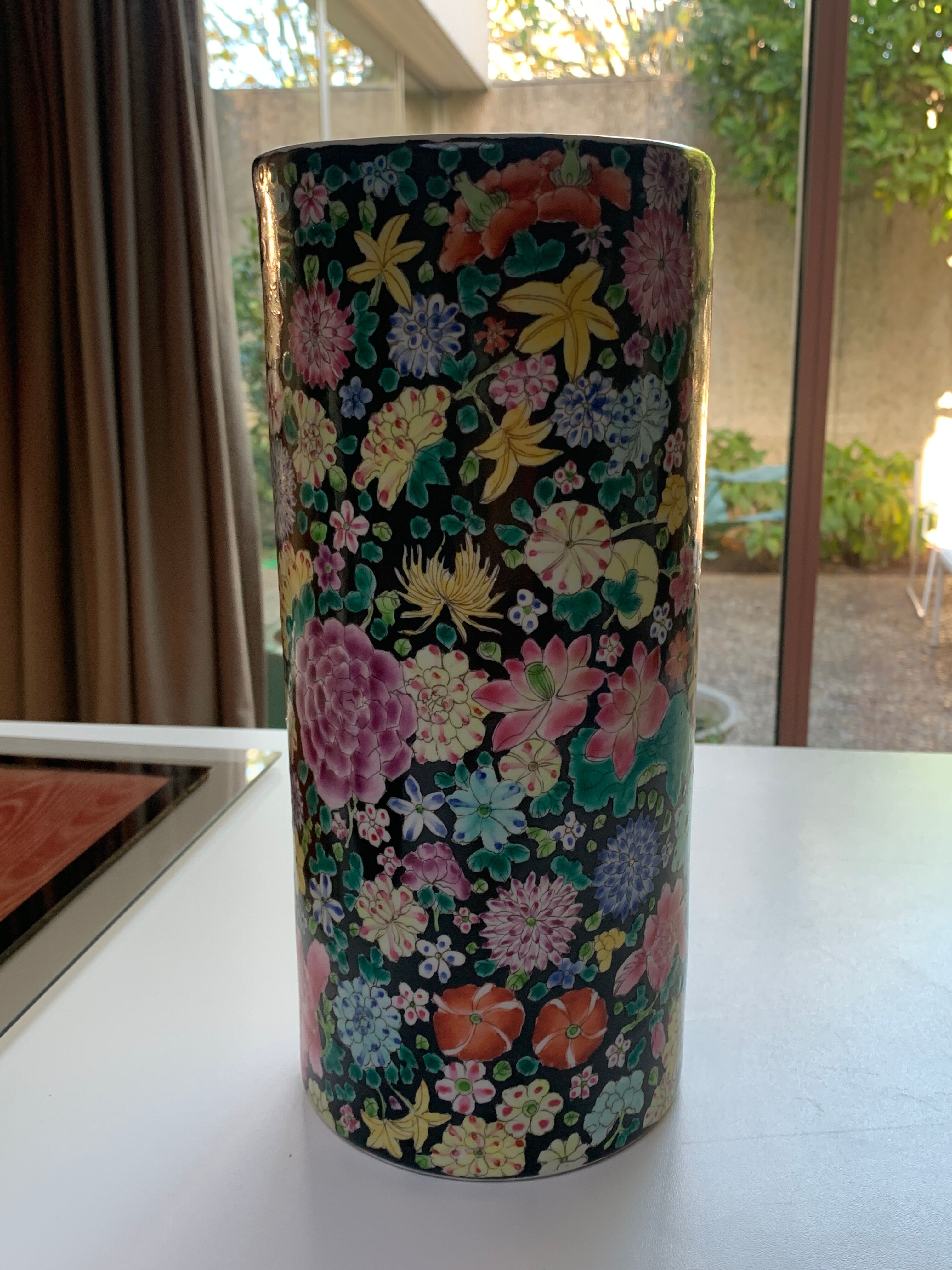 Porcelain vase decorated with flowers