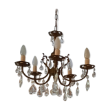 Crystal and bronze chandelier