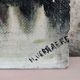 Painting on wood signed