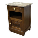 1930s Art Deco oak and marble top bedside table