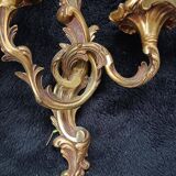 Pair of wall lights in louis xv style - bronze - 32 cm