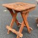Pair of vintage folding wooden stools from Tyrol mountain