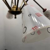 Italian Geometric Bronze chandelier 1950’s