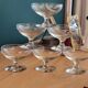 6 coupes à champagne en verre taillé vintage