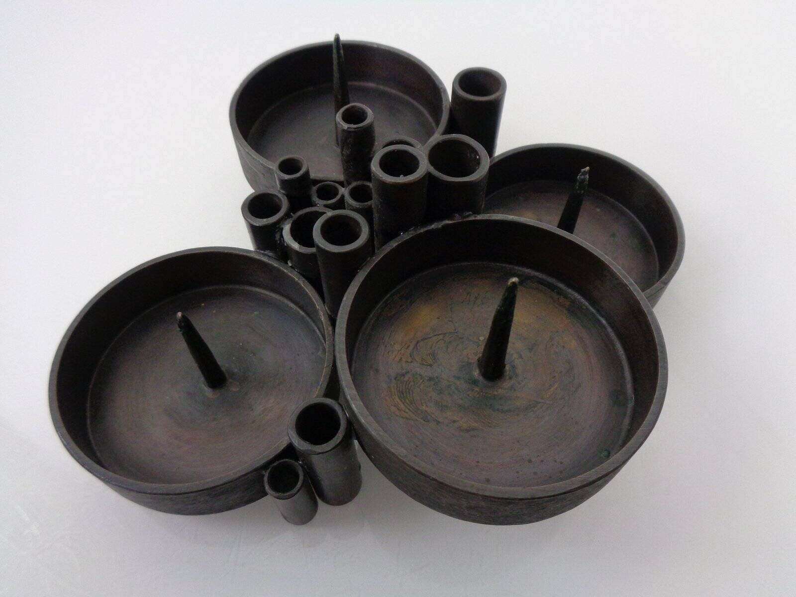 Brutalist Bronze Candleholder by Manfred Bergmeister for Ebersberg, Germany, 1960s