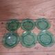 6 Green ARCOROC Glass Dinner Plates 70's