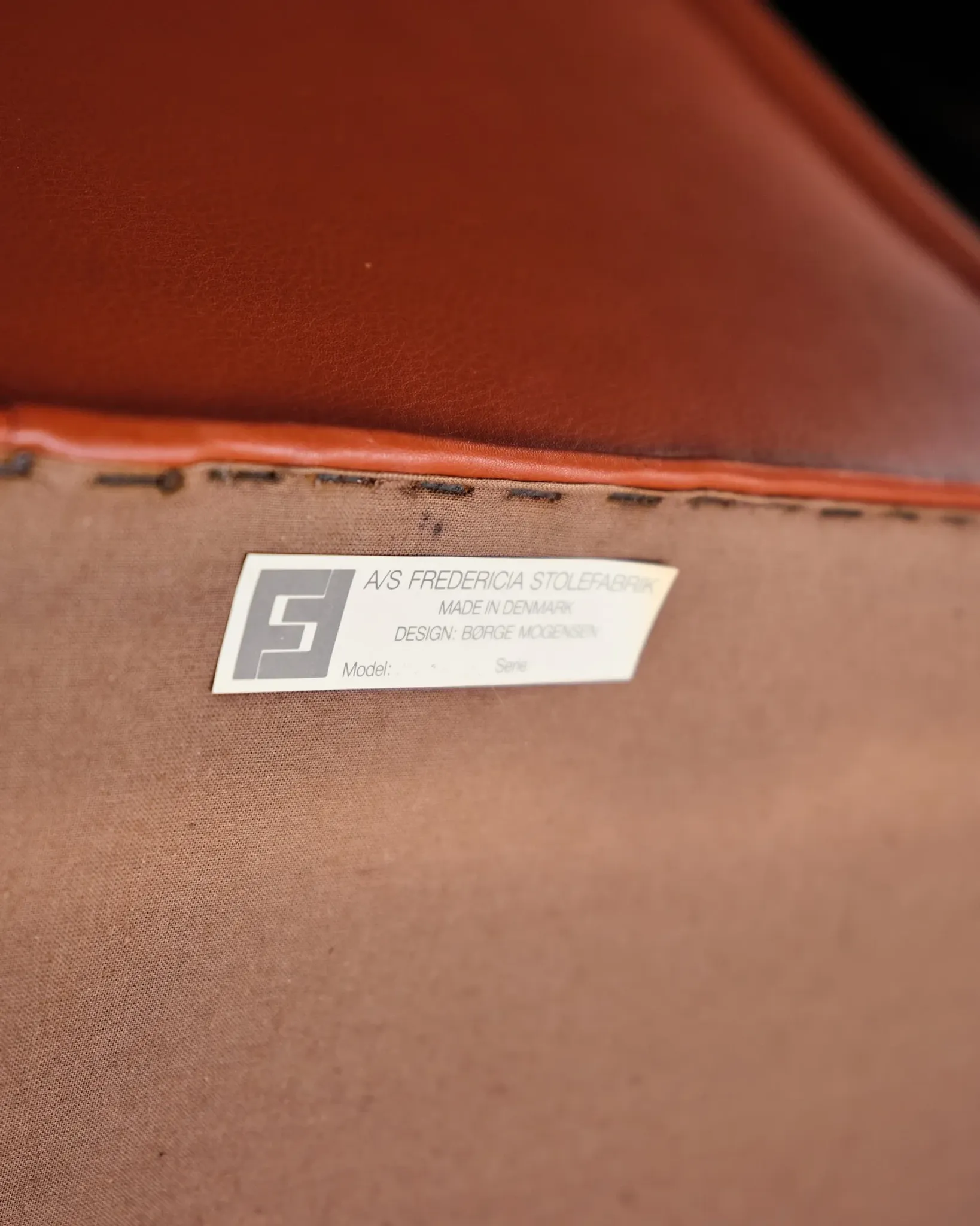 Armchair 2204 and leather pouf by Børge Mogensen, Denmark, 1960s.