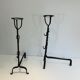 Pair of wrought iron landiers. french work ,seventeenth century