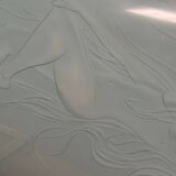 Designer engraved glass headboard