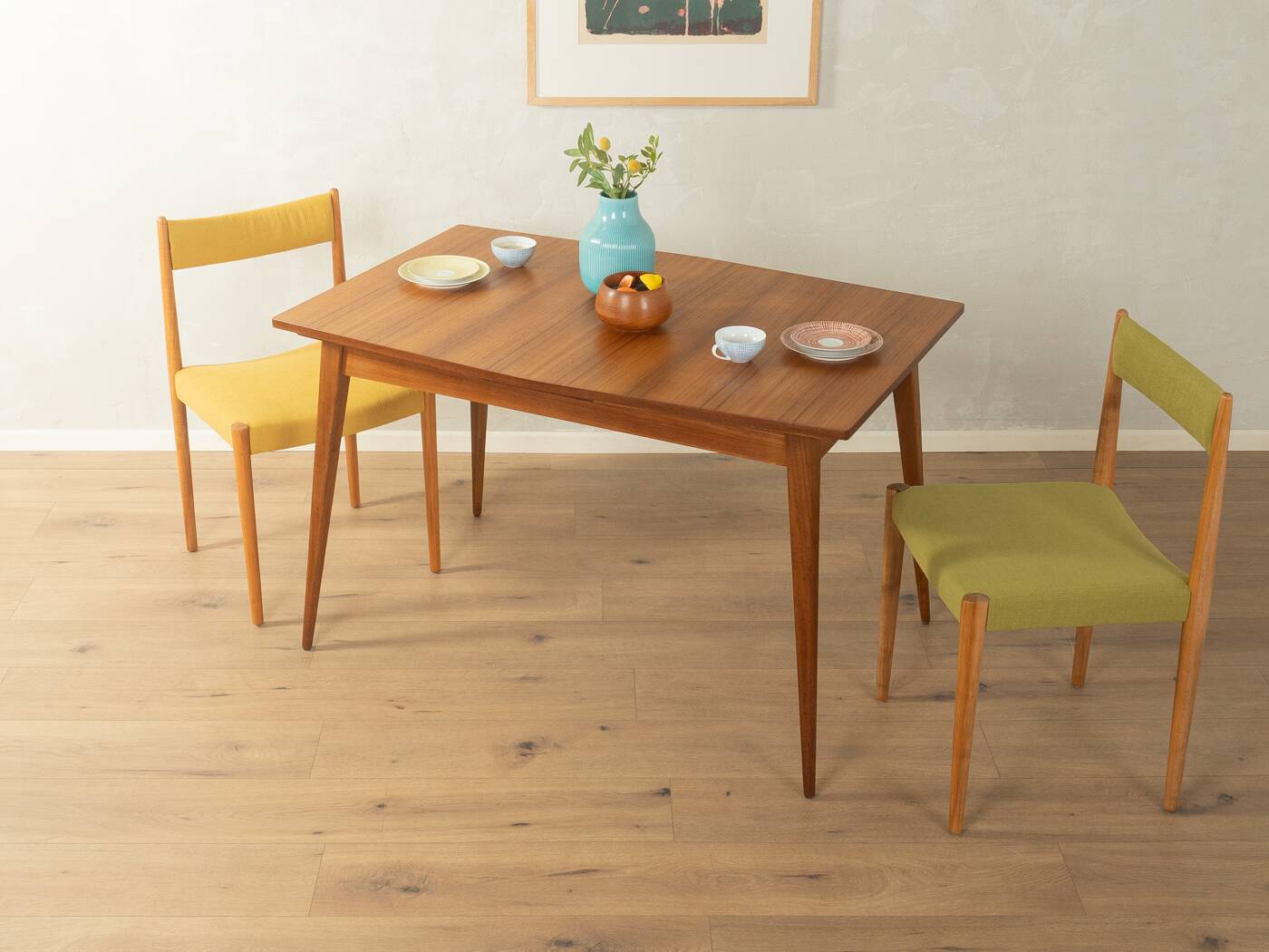 Elegant mid-century dining table with extension function, 1960s