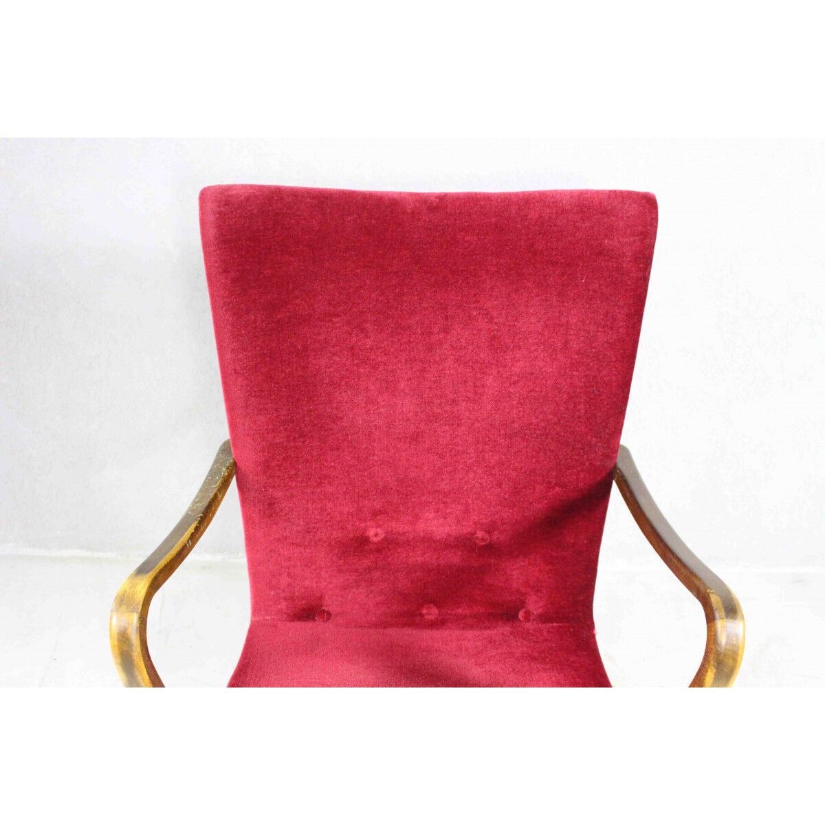 Velvet armchair with footstool, Denmark 1950s