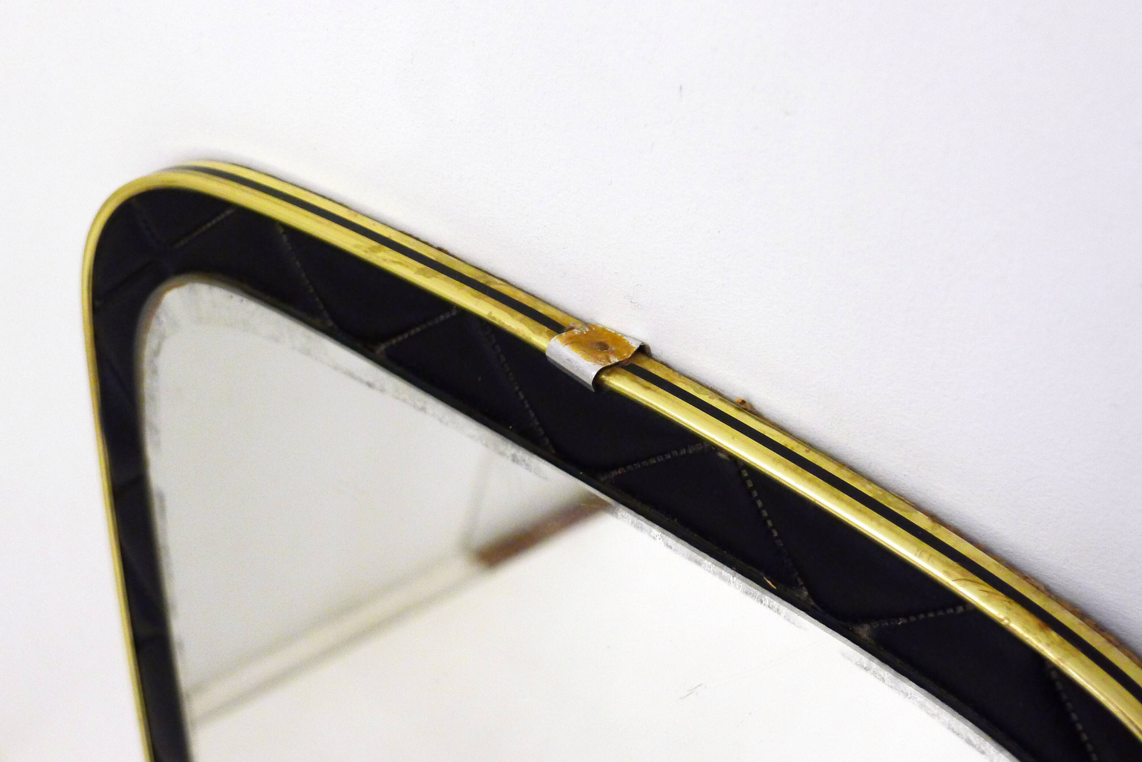 Miroir cuir matelassé