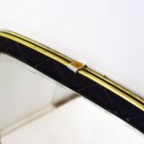 Quilted leather mirror