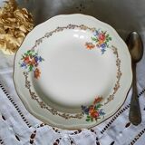 Old hollow plates mismatched in earthenware
