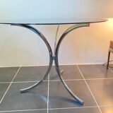 Round kitchen or dining room in smoked glass chrome structure an70