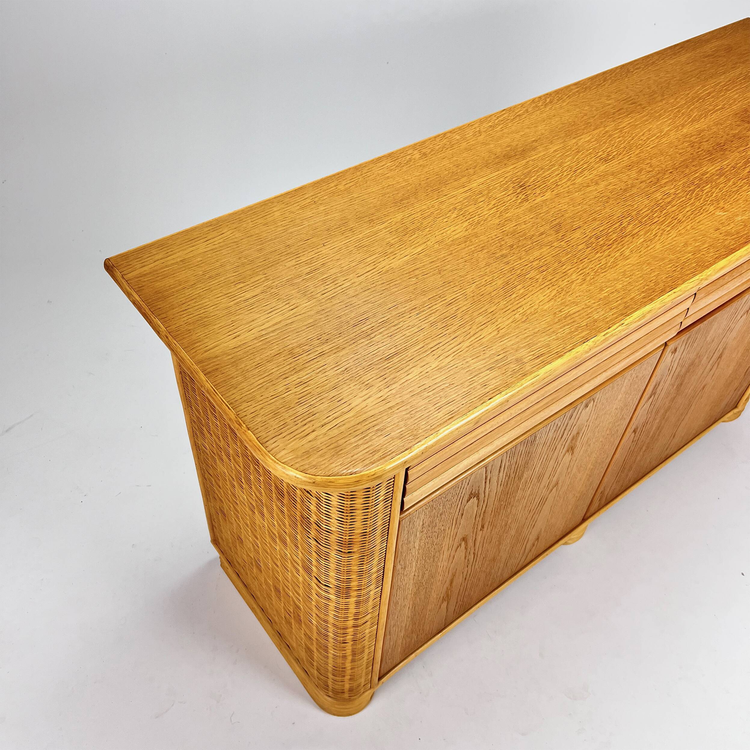 Vintage Bamboo and Wood Sideboard, 1970s