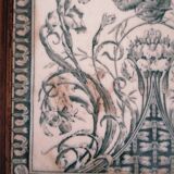 Old table mat made of flt cement tile