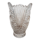 Small crystal vase with chiseled patterns and geometric decorations