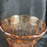 Old large pink glass vase circa 1960