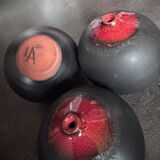 3 spherical soliflore vases by Antonio Lampecco