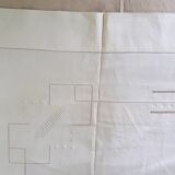 Drap et sa taie ajourés et brodés en coton pour une personne