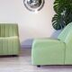 Armchair 1980s water green wool fabric