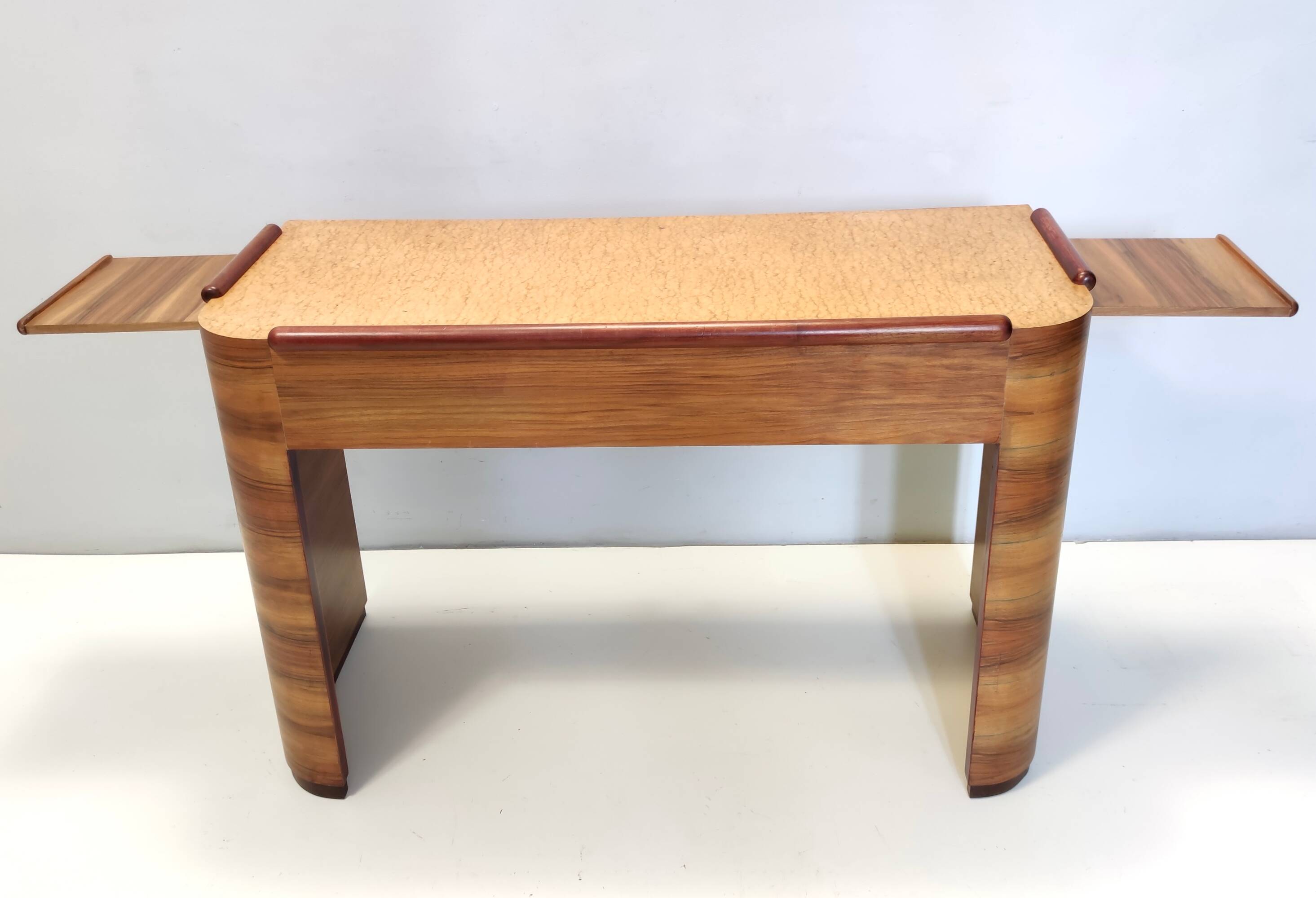 Art Deco desk in walnut, birch and beech, Brianza, Italy